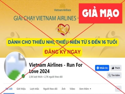 Coi chừng mất tiền vì giải chạy bộ giả mạo Vietnam Airlines