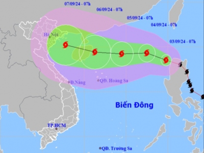 Bão Yagi vào Biển Đông, trở thành cơn bão số 3, giật cấp 16